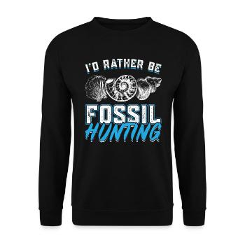 I'd rather be fossil hunting - Fossil Hunter - Unisex Sweatshirt - black - Front - Alina (178cm) & Michal (187cm)