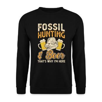Fossil Hunting and Beer - Fossil Hunters - Unisex Sweatshirt - black - Front - Alina (178cm) & Michal (187cm)