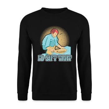 Ich Würde Das Sichten - Gold Panner - Unisex Pullover - Schwarz - Vorne - Alina (178cm) & Michal (187cm)