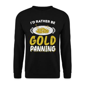 Ich Wäre Lieber Goldwäscher - Goldwäscher - Unisex Pullover - Schwarz - Vorne - Alina (178cm) & Michal (187cm)