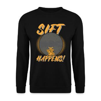 Sift Happens - Goldwäscher - Unisex Pullover - Schwarz - Vorne - Alina (178cm) & Michal (187cm)