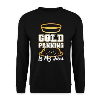 Gold Panning Ist Meine Leidenschaft - Gold Panner - Unisex Pullover - Schwarz - Vorne - Alina (178cm) & Michal (187cm)
