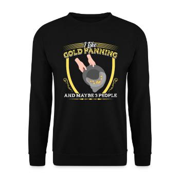 Ich Mag Goldwaschen Und Vielleicht 3 Leute - Unisex Pullover - Schwarz - Vorne - Alina (178cm) & Michal (187cm)