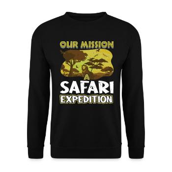 Notre Mission Safari Expedition - Safari en famille - Sweat-shirt Unisexe - noir - Devant - Alina (178cm) & Michal (187cm)