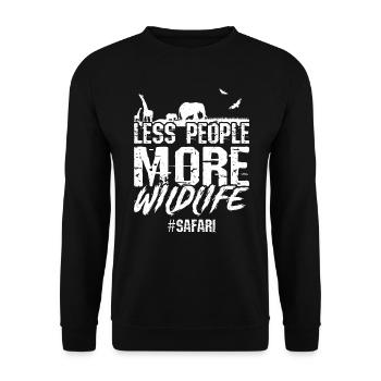 Moins de gens, plus d’animaux sauvages - Safari - Sweat-shirt Unisexe - noir - Devant - Alina (178cm) & Michal (187cm)