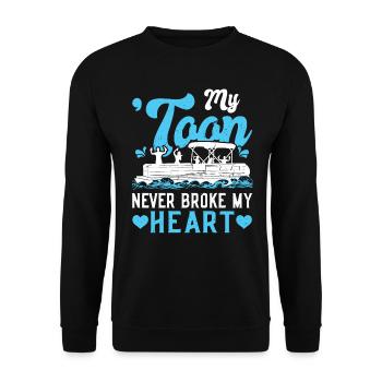 Mein Toon Hat Mir Nie Das Herz Gebrochen - Ponton - Unisex Pullover - Schwarz - Vorne - Alina (178cm) & Michal (187cm)