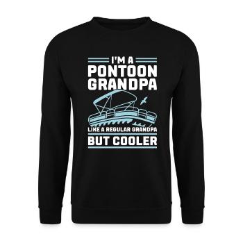 I am a pontoon grandpa - Pontoon Boat Pontooning - Unisex Sweatshirt - black - Front - Alina (178cm) & Michal (187cm)