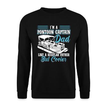 I Am A Pontoon Captain Dad - Pontoon Boat - Unisex Sweatshirt - black - Front - Alina (178cm) & Michal (187cm)