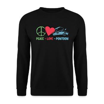 Peace Love Pontoon - Pontoon boat - Unisex Sweatshirt - black - Front - Alina (178cm) & Michal (187cm)