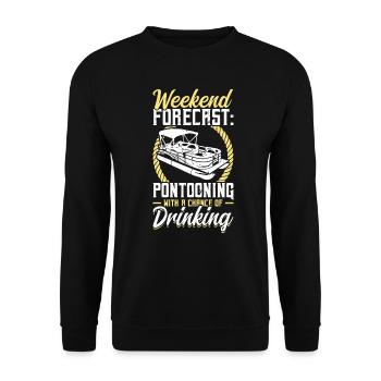Prévisions du week-end - Pontooning and Drink - Sweat-shirt Unisexe - noir - Devant - Alina (178cm) & Michal (187cm)