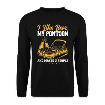 J’aime la bière mon ponton et peut-être 3 personnes - Sweat-shirt Unisexe - noir - Devant - Alina (178cm) & Michal (187cm)