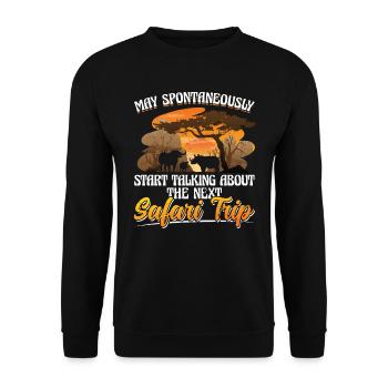 Ich rede über die nächste Safari Tour - Unisex Pullover - Schwarz - Vorne - Alina (178cm) & Michal (187cm)