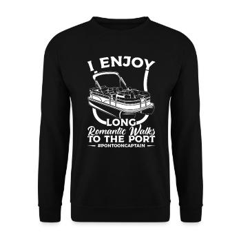 J’aime les promenades romantiques au port - Sweat-shirt Unisexe - noir - Devant - Alina (178cm) & Michal (187cm)
