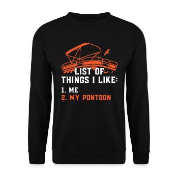 Je m’aime moi-même et mon ponton - Pontoon Boat - Sweat-shirt Unisexe - noir - Devant - Alina (178cm) & Michal (187cm)