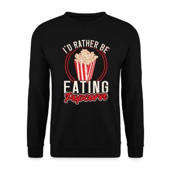 Ich Würde Lieber Popcorn Essen - Unisex Pullover - Schwarz - Vorne - Alina (178cm) & Michal (187cm)