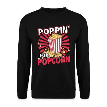 Poppin For Popcorn - Unisex Sweatshirt - black - Front - Alina (178cm) & Michal (187cm)