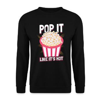 Pop It Like It's Hot - Popcorn - Unisex Pullover - Schwarz - Vorne - Alina (178cm) & Michal (187cm)