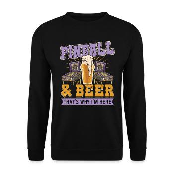 Pinball and beer - Unisex Sweatshirt - black - Front - Alina (178cm) & Michal (187cm)