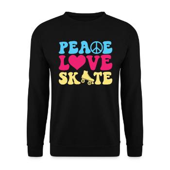 Peace Love Skate - Patin à roulettes - Sweat-shirt Unisexe - noir - Devant - Alina (178cm) & Michal (187cm)