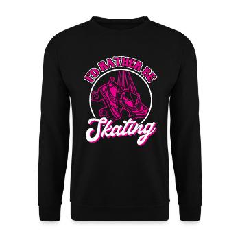 Je préfère patiner - Patin à roulettes - Patineur - Sweat-shirt Unisexe - noir - Devant - Alina (178cm) & Michal (187cm)