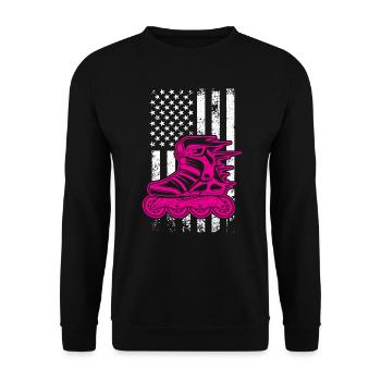 American Roller Girl - Roller Skating - Unisex Sweatshirt - black - Front - Alina (178cm) & Michal (187cm)