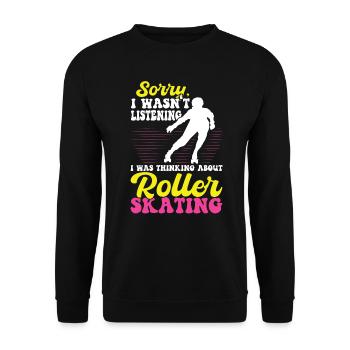 J’ai pensé au patin à roulettes - Skater - Sweat-shirt Unisexe - noir - Devant - Alina (178cm) & Michal (187cm)