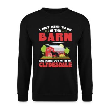 Dans la grange étant avec mon Clydesdale - Sweat-shirt Unisexe - noir - Devant - Alina (178cm) & Michal (187cm)