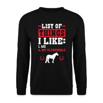 Je m’aime et mon Clydesdale - Sweat-shirt Unisexe - noir - Devant - Alina (178cm) & Michal (187cm)