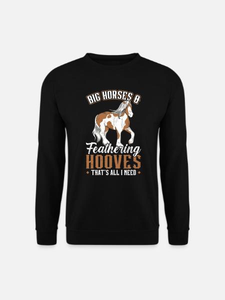 Grands chevaux et sabots élastiques - Clydesdale - Sweat-shirt Unisexe - noir
