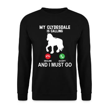Mon Clydesdale appelle et je dois partir - Sweat-shirt Unisexe - noir - Devant - Alina (178cm) & Michal (187cm)