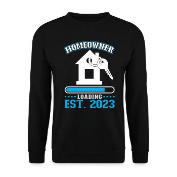 Hauseigentümer - Neuer Hauseigentümer 2023 - Unisex Pullover - Schwarz - Vorne - Alina (178cm) & Michal (187cm)