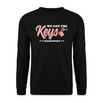 We have the keys - New homeowner - Unisex Sweatshirt - black - Front - Alina (178cm) & Michal (187cm)
