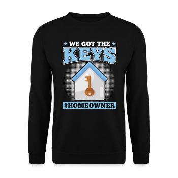 We have the keys - New homeowner - Unisex Sweatshirt - black - Front - Alina (178cm) & Michal (187cm)
