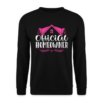 Offizieller Hausbesitzer - Neuer Hausbesitzer - Unisex Pullover - Schwarz - Vorne - Alina (178cm) & Michal (187cm)
