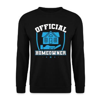 Offizieller Hausbesitzer - Neuer Hausbesitzer - Unisex Pullover - Schwarz - Vorne - Alina (178cm) & Michal (187cm)