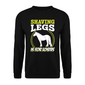 Raser les jambes est pour les perdants - Clydesdale - Sweat-shirt Unisexe - noir - Devant - Alina (178cm) & Michal (187cm)