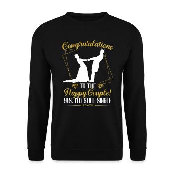 Herzlichen Glückwunsch An Das Glückliche Paar - Unisex Pullover - Schwarz - Vorne - Alina (178cm) & Michal (187cm)