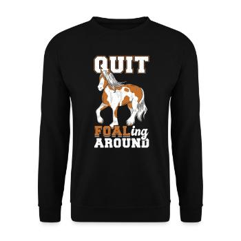 Écoutez les poulains - Clydesdale - Sweat-shirt Unisexe - noir - Devant - Alina (178cm) & Michal (187cm)
