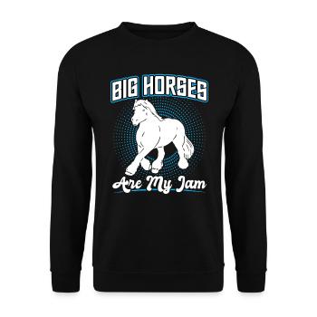 Les grands chevaux sont ma passion - Clydesdale - Sweat-shirt Unisexe - noir - Devant - Alina (178cm) & Michal (187cm)