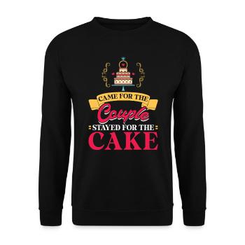 Kam Für Das Paar - Blieb Für Den Kuchen - Unisex Pullover - Schwarz - Vorne - Alina (178cm) & Michal (187cm)