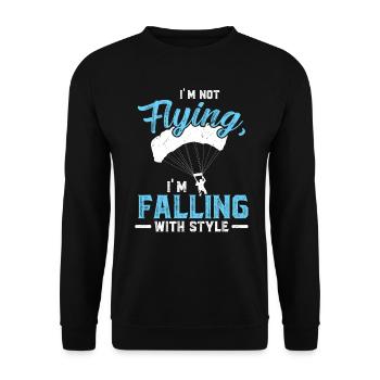 Je ne vole pas - je tombe avec style - Sweat-shirt Unisexe - noir - Devant - Alina (178cm) & Michal (187cm)