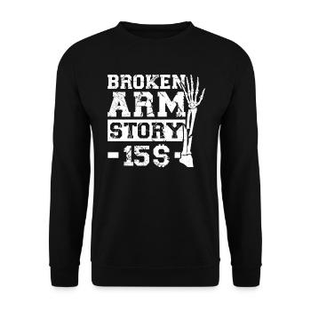 Geschichte Des Gebrochenen Arms - Unisex Pullover - Schwarz - Vorne - Alina (178cm) & Michal (187cm)