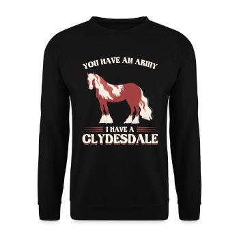 Les cheveux de grange ne s’en soucient pas - Clydesdale - Sweat-shirt Unisexe - noir - Devant - Alina (178cm) & Michal (187cm)