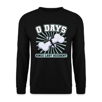 0 Tage Seit Letztem Unfall - Knochenbruch - Unisex Pullover - Schwarz - Vorne - Alina (178cm) & Michal (187cm)