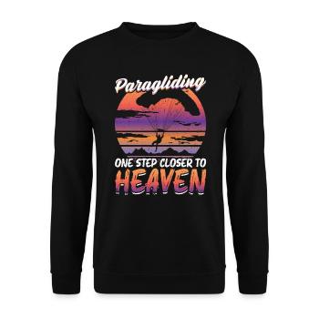 Paragliding - One step closer to the sky - Unisex Sweatshirt - black - Front - Alina (178cm) & Michal (187cm)