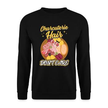 Charcuterie Cheveux - Don’t Care - Sweat-shirt Unisexe - noir - Devant - Alina (178cm) & Michal (187cm)