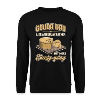 Gouda Dad - But With More Cheese Lust - Unisex Sweatshirt - black - Front - Alina (178cm) & Michal (187cm)