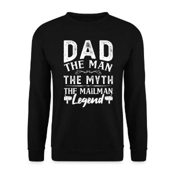 Papa - The Man, The Myth, The Postman Legend - Unisex Sweatshirt - black - Front - Alina (178cm) & Michal (187cm)