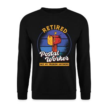 Retired postal worker - Unisex Sweatshirt - black - Front - Alina (178cm) & Michal (187cm)