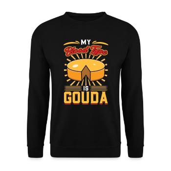 My blood type is Gouda - Unisex Sweatshirt - black - Front - Alina (178cm) & Michal (187cm)